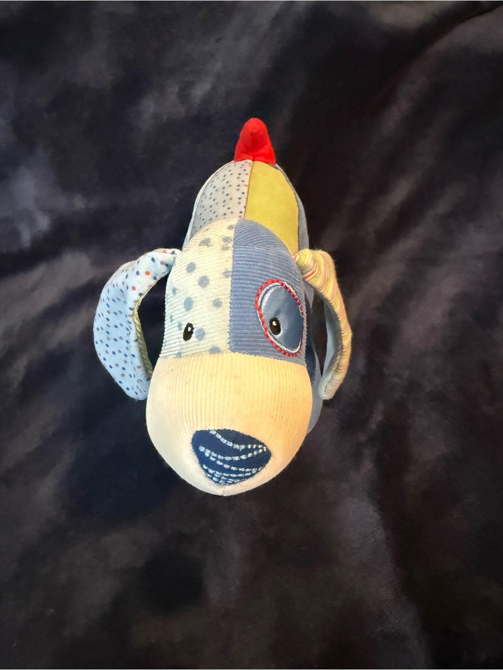 Gund Snoodle Medium Plush Dog Toy with Red Tail and Striped Ears